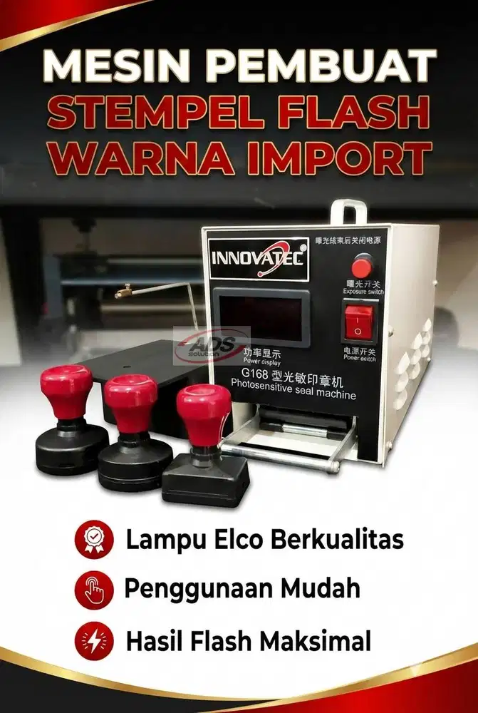 PAKET USAHA MESIN PEMBUAT STEMPEL FLASH WARNA IMPORT