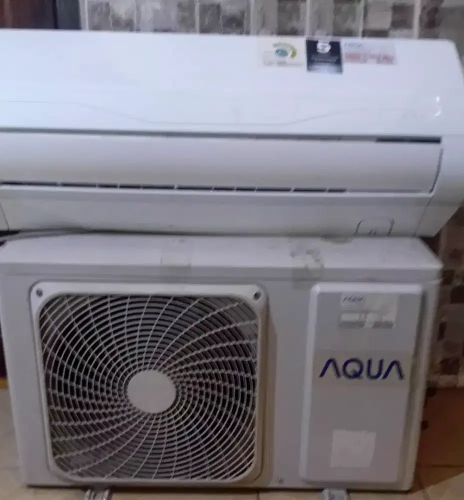 Ac aqua 1/2 pk siap pasang unit ful ori