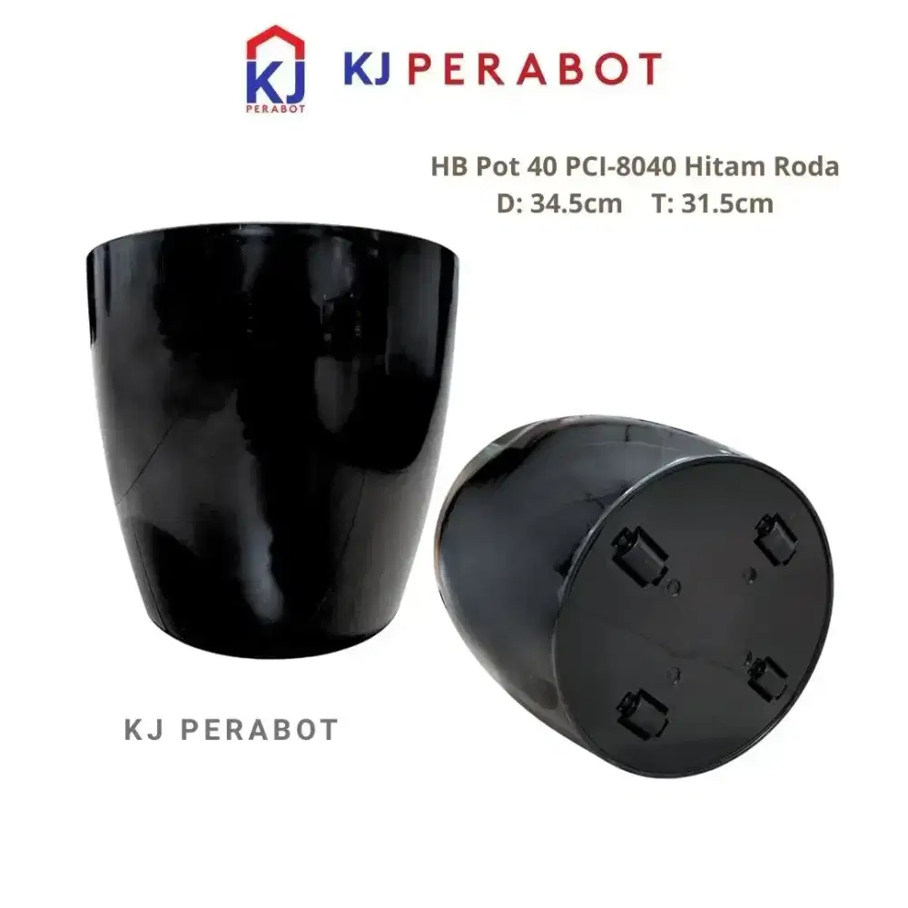 Pot bunga/Pot roda lovenia D35cm Hitam