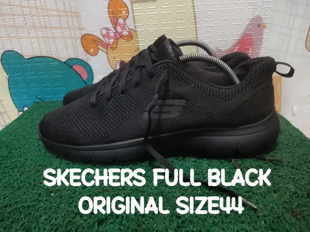 SKECHERS SLIP ON FULL BLACK ORIGINAL SIZE43/44(28CM)KONDISI SIAP PAKAI