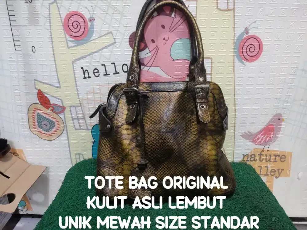 TOTE LEATHER VINTAGE ORIGINAL SIZE STANDAR ASLI BUKAN ABAL2 KONDISI OK