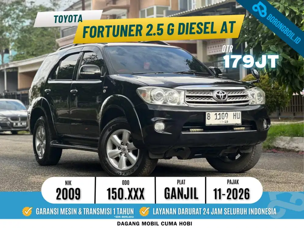 Toyota Fortuner 2.5 G AT Diesel 2009 Atittude Black