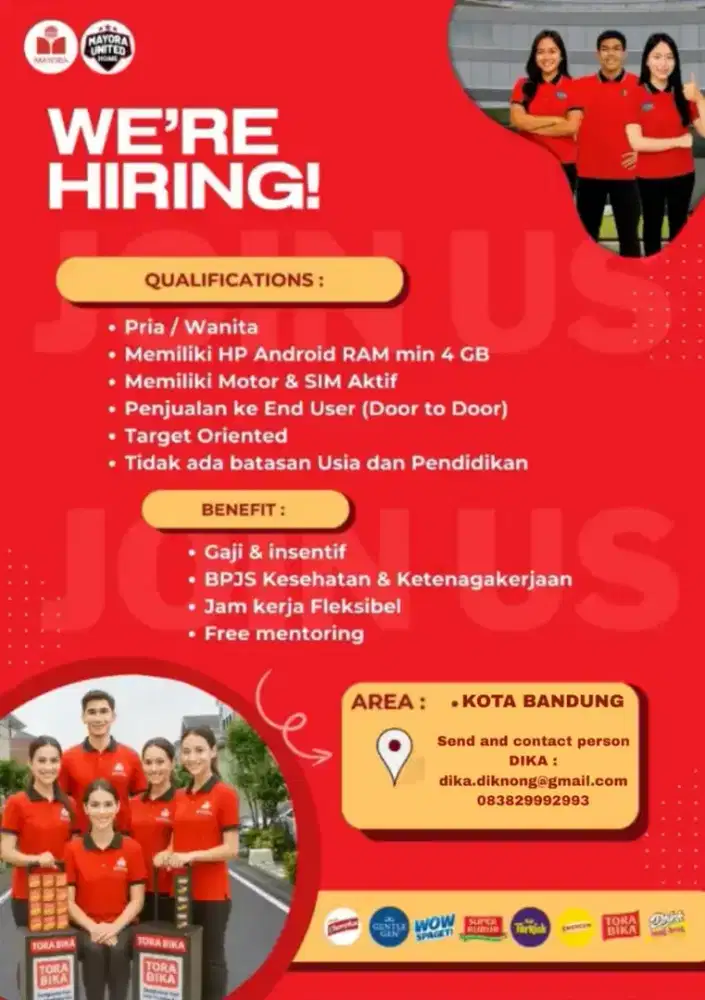 Dicari yg mau kerja di domisili cibeunying sekitarnya