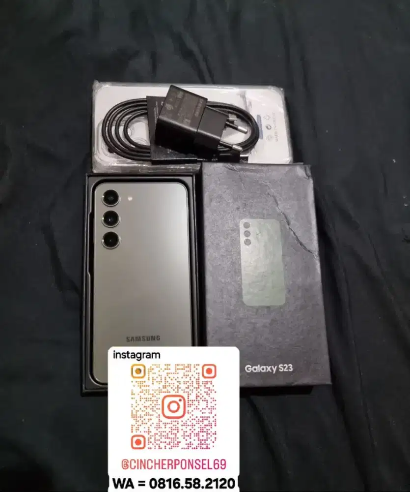 Jual hp siap pakai Samsung s23 8/256 istimewa likenew free adaptor