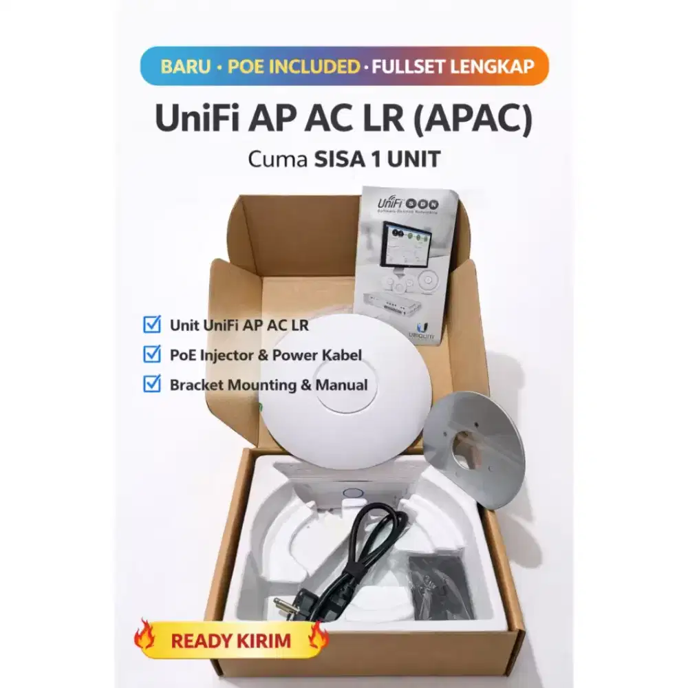 Ubiquiti UniFi AP AC LR (APAC) – BARU – Fullset Lengkap