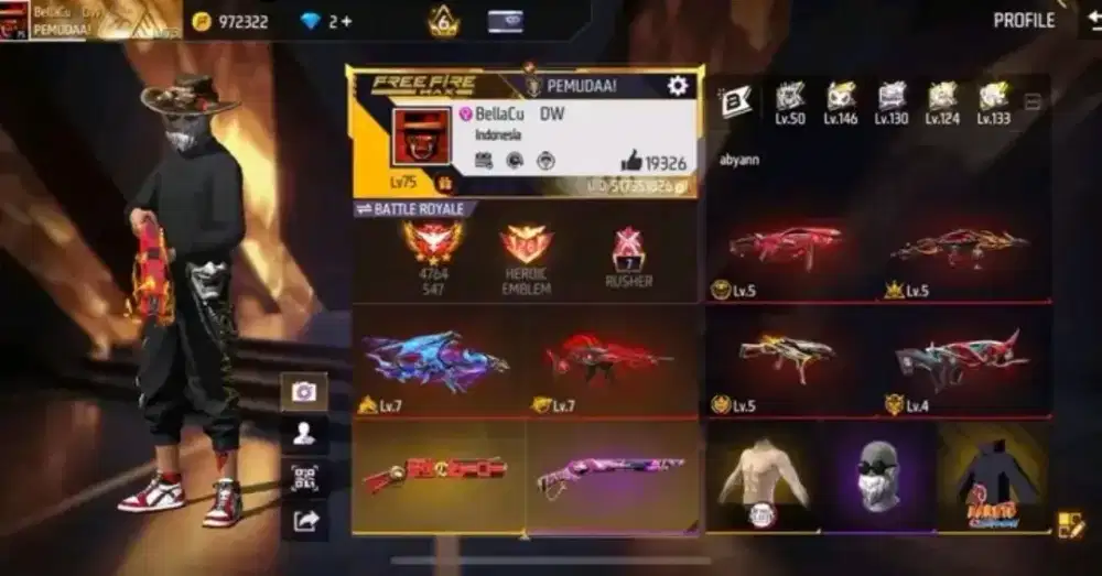 Ready stok jual akun free fire di jamin Amanah