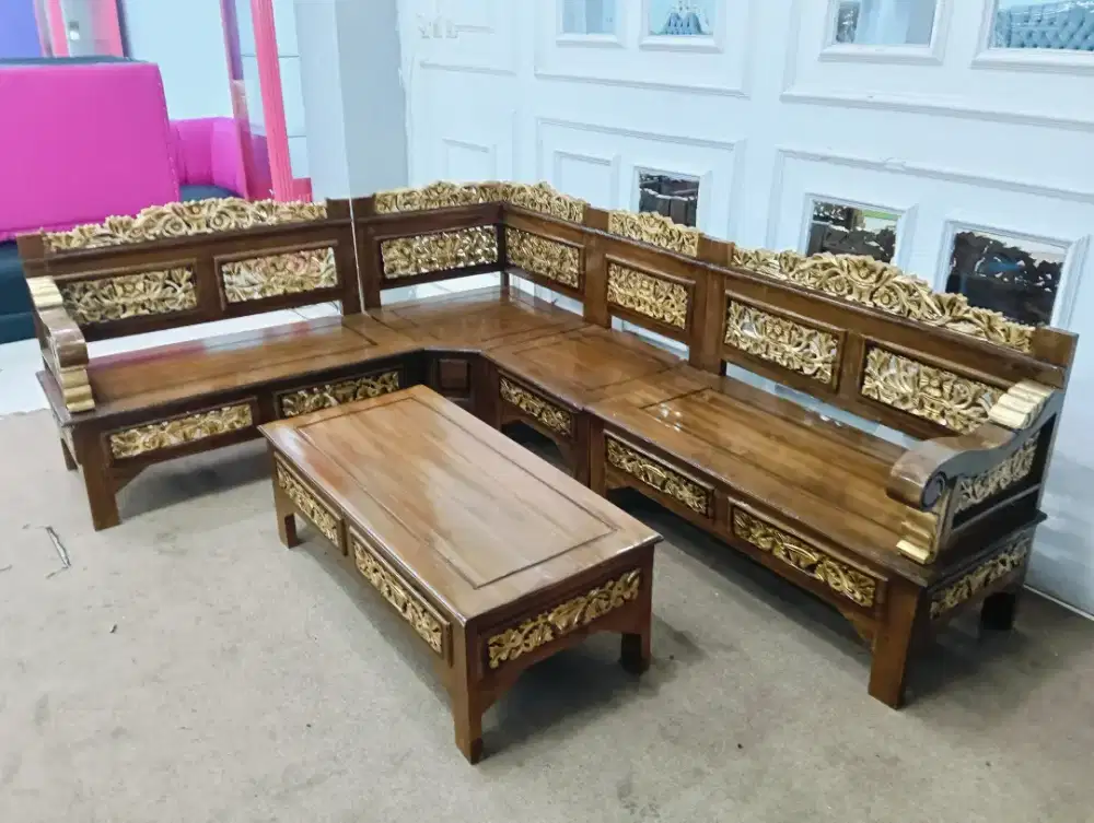 KURSI SUDUT JATI MERAH MURAH