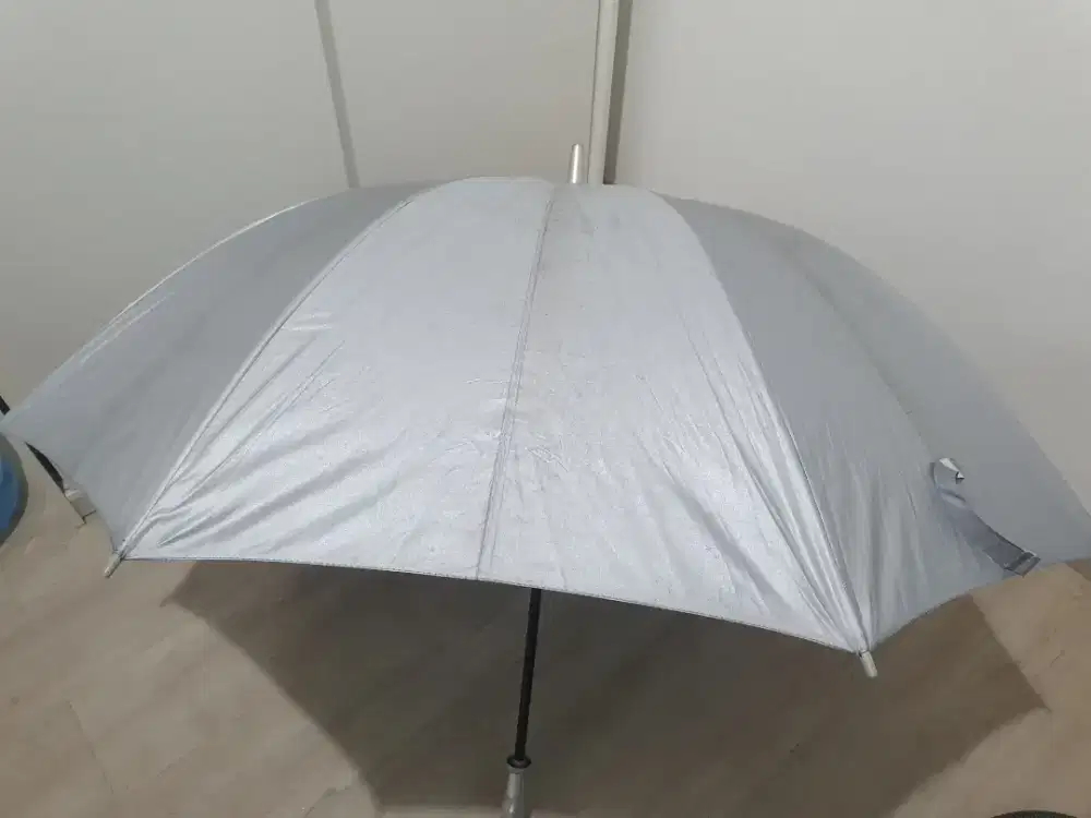 Payung Silver Biru Polkadot