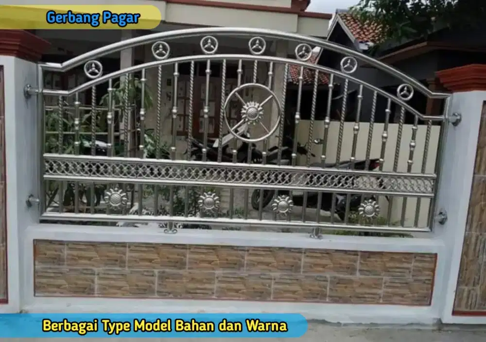 Gerbang Pintu Pagar Area Pabrik Kawasan Industri Rumah Kantor Toko