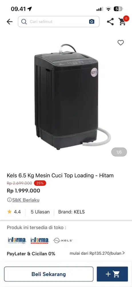 ready mesin cuci kels