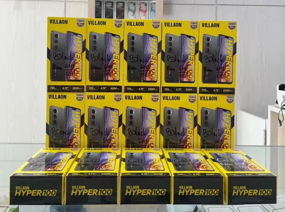 Baru...Villaon Hyper 100 Ram 6+12/128 Grs Resmi (Black,Titanium Gold)