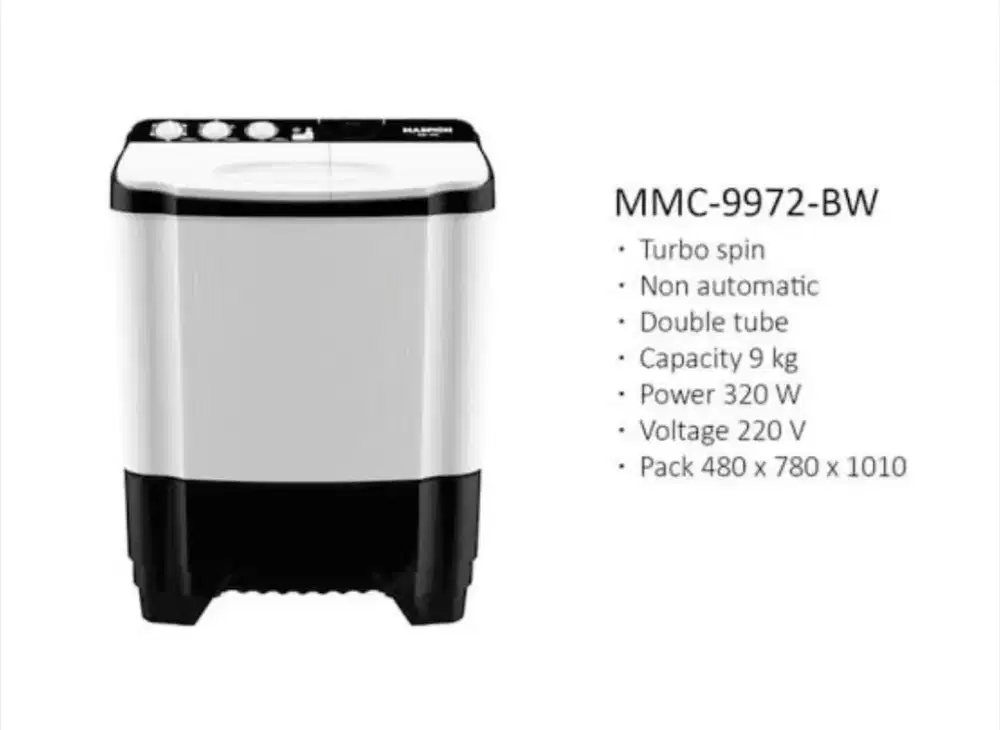 Mesin cuci maspion 9kg