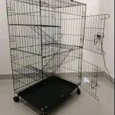 Kandang kucing dll 90x60x130cm 3 tingkat Baru full roda alas bawah