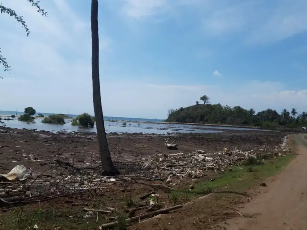Tanah pinggir pantai sekotong view gili sudak