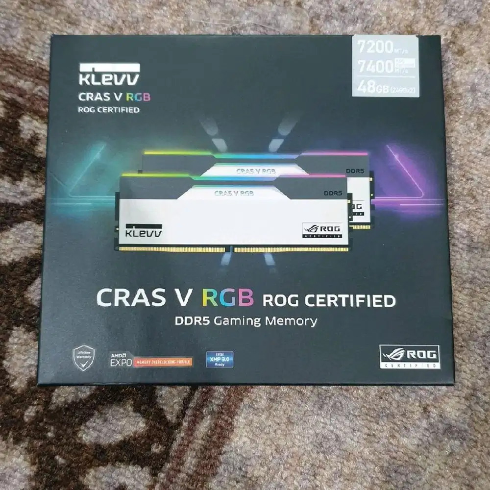 BNOB RAM DDR5 ROG KLEVV CRAS V RGB ROG CERTIFIED 7200MHz 96GB