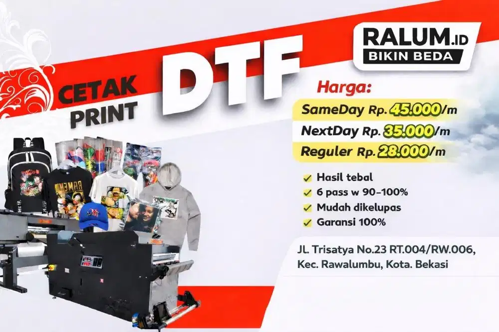 Cetak DTF Custom Satuan & Partai – Hasil Detail Maksimal