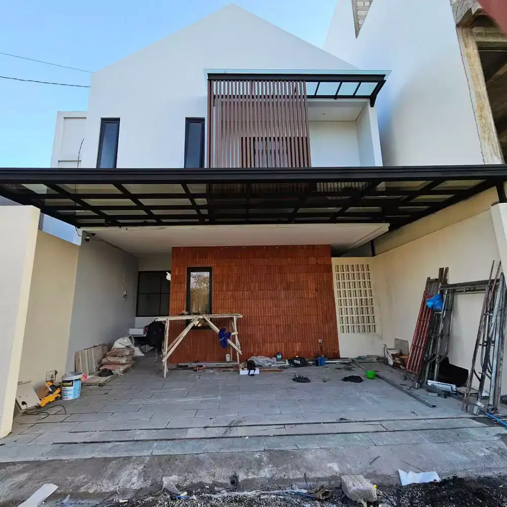 Pasang kanopi baja ringan atap solerflat