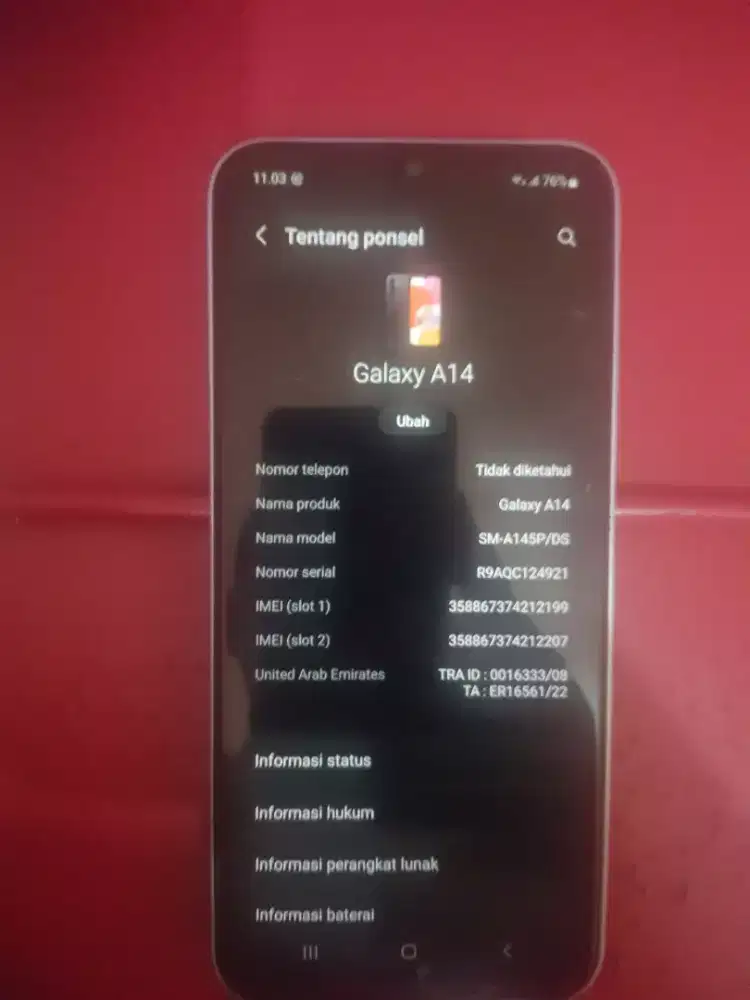 Samsung a14 ram 6/128