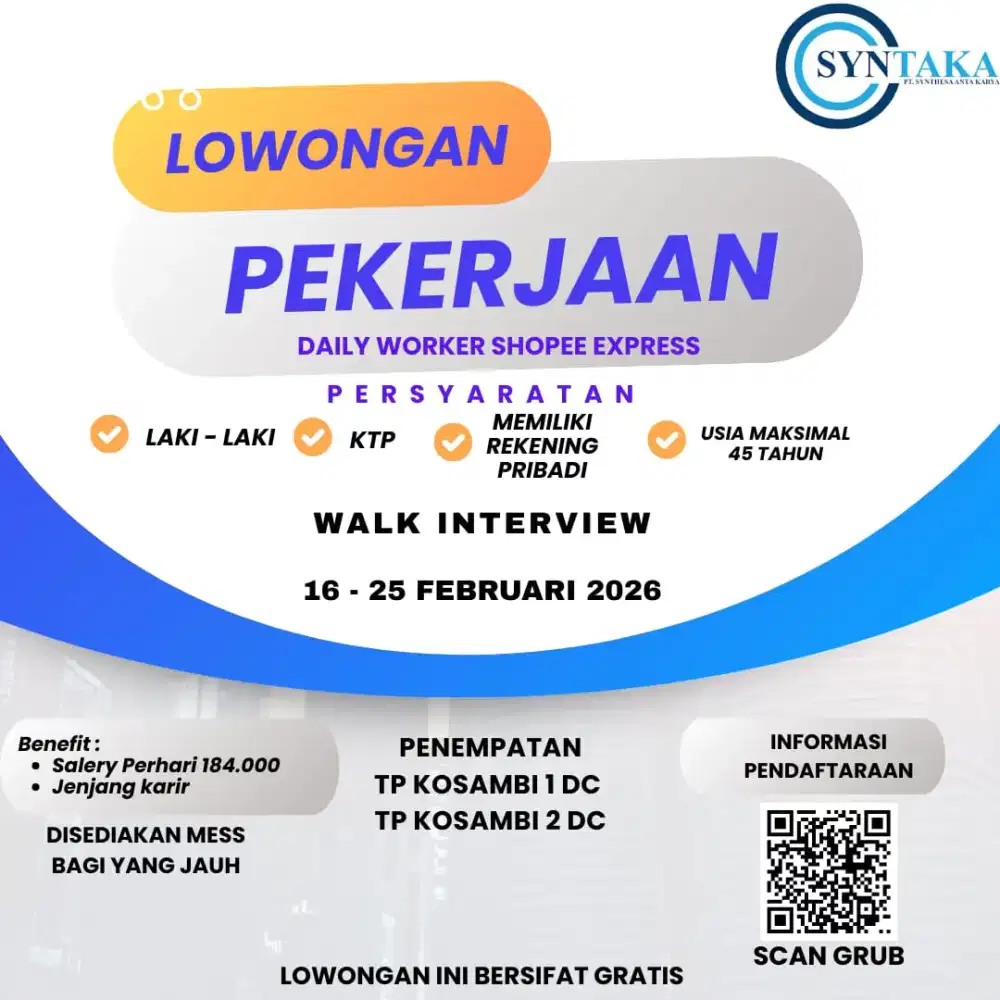 Lowongan Pekerjaan Daily Worker Shoppe Express Vendor Synthesa
