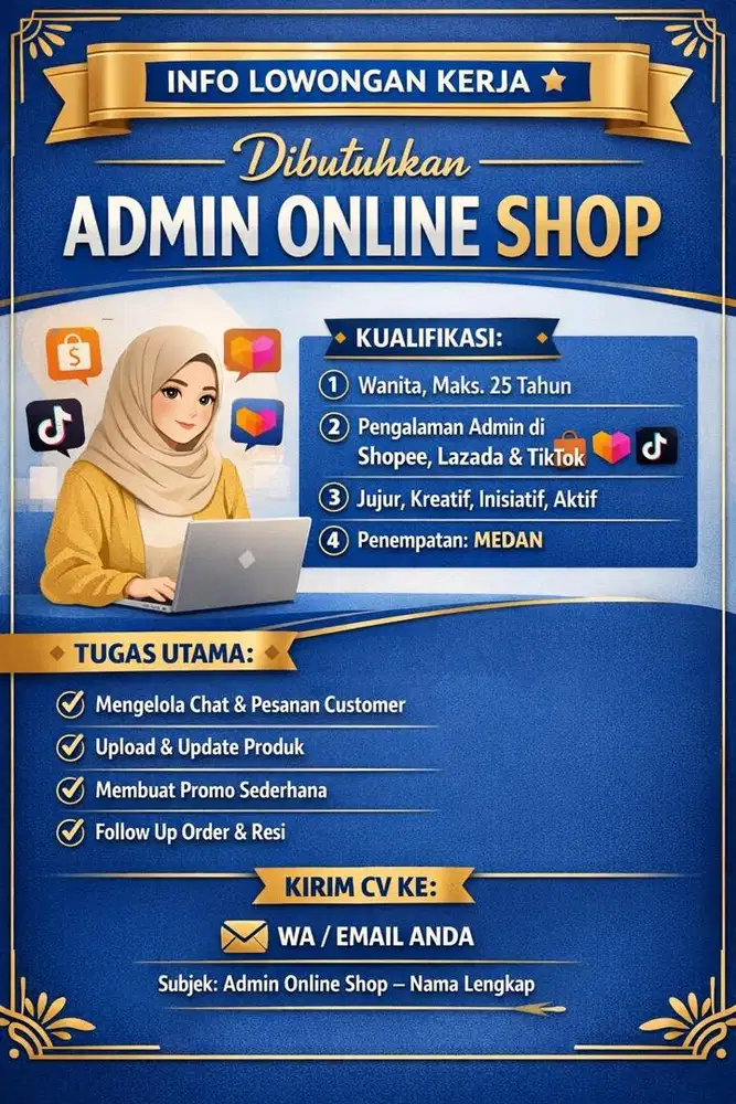 DIBUTUHKAN ADMIN OLSHOP
