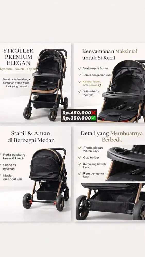 stroller bayi elegan multifungsi