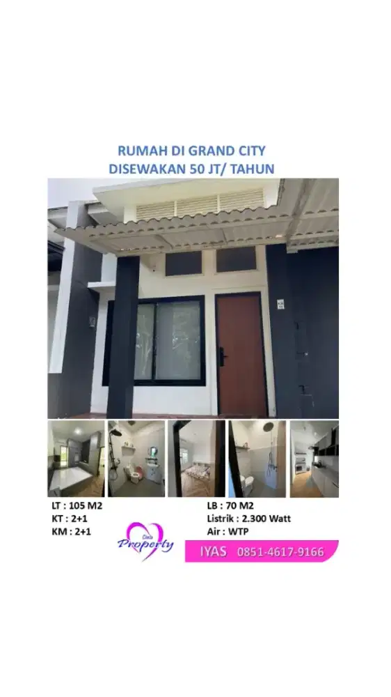 DISEWAKAN RUMAH DI GRAND CITY BALIKPAPAN