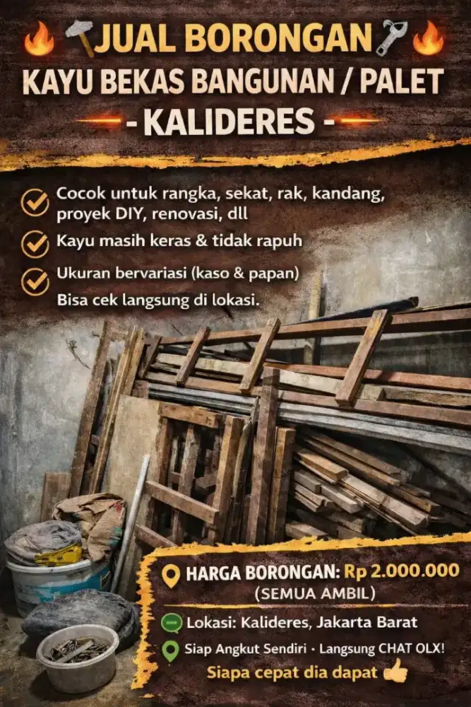 JUAL BORONGAN Kayu Bekas Bangunan / Palet
