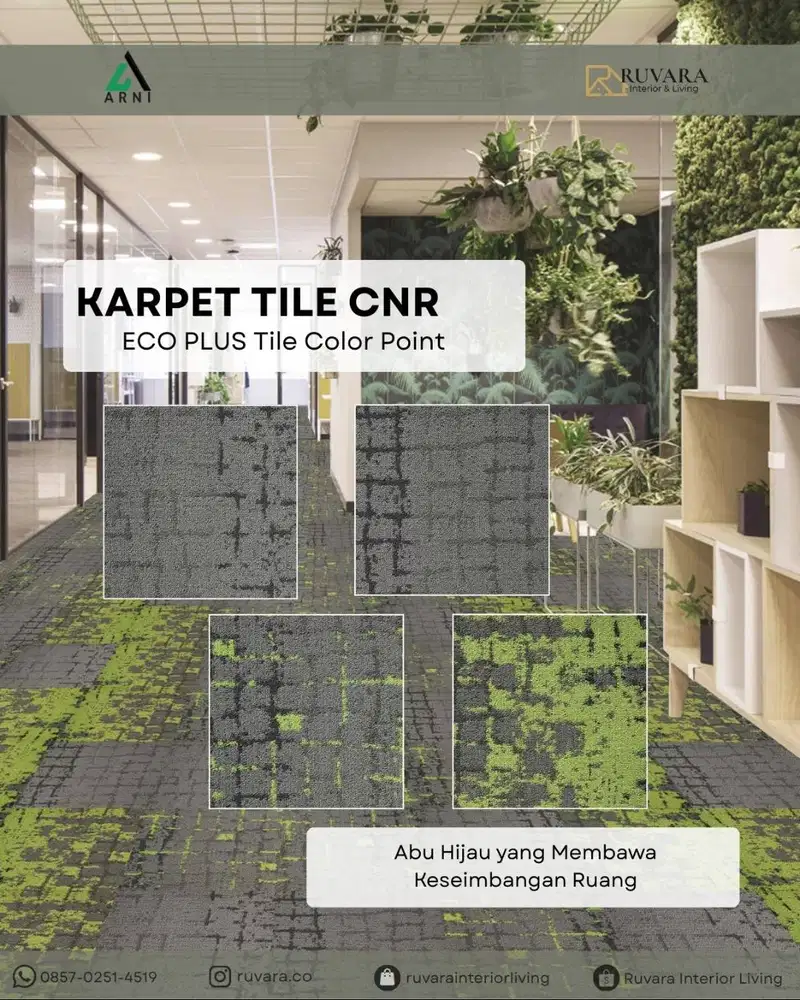 Karpet Tile CNR ECO PLUS Color Point 50x50 cm – 20 pcs/box (5m²)
