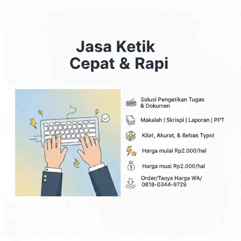 Jasa ketik cepat dan terpercaya