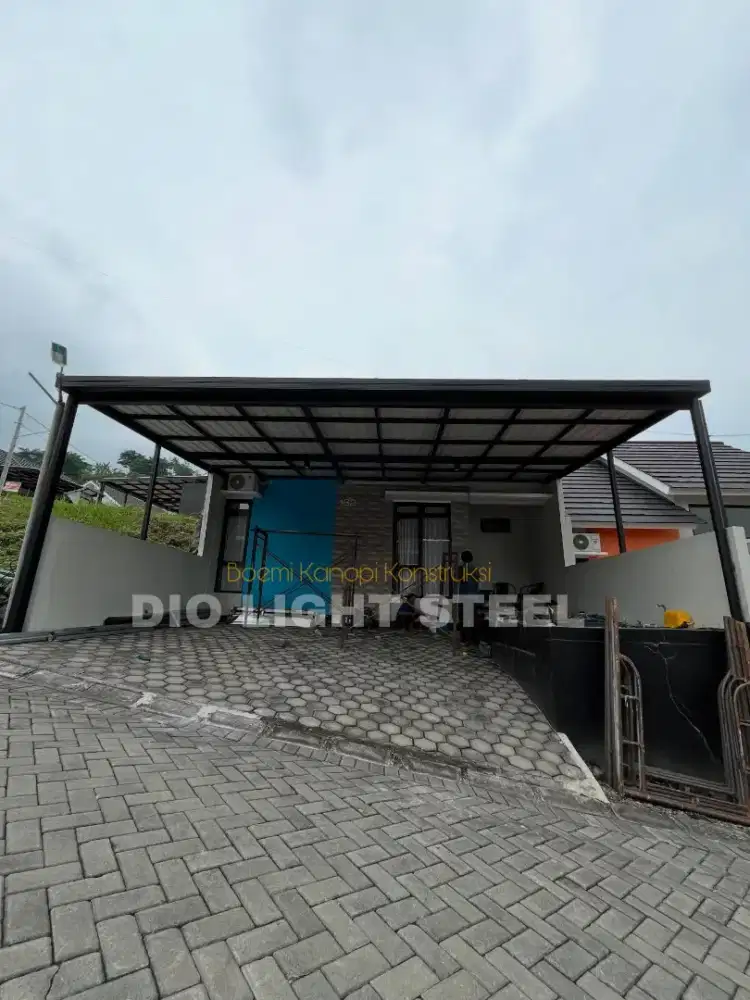 Kanopi alderon RS singel layer rangka baja ringan