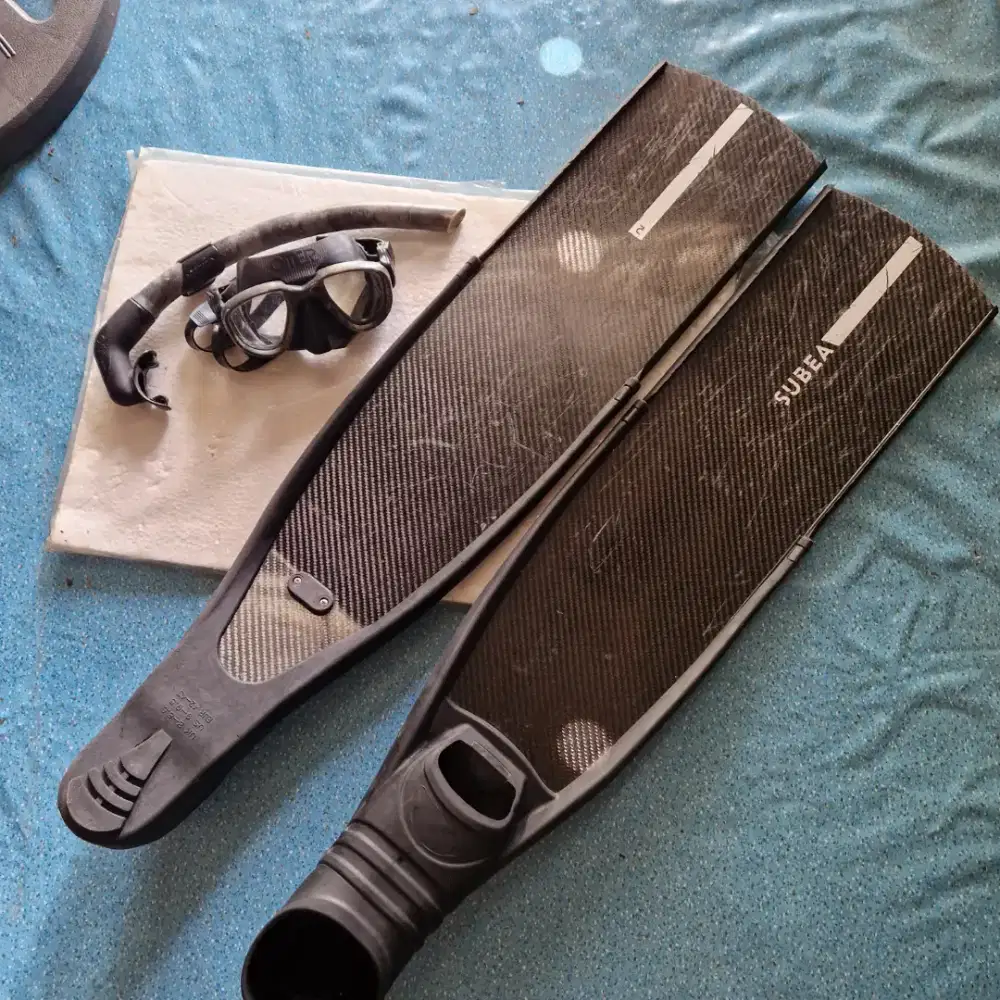 long fins freedive merk subea dan mask omer
