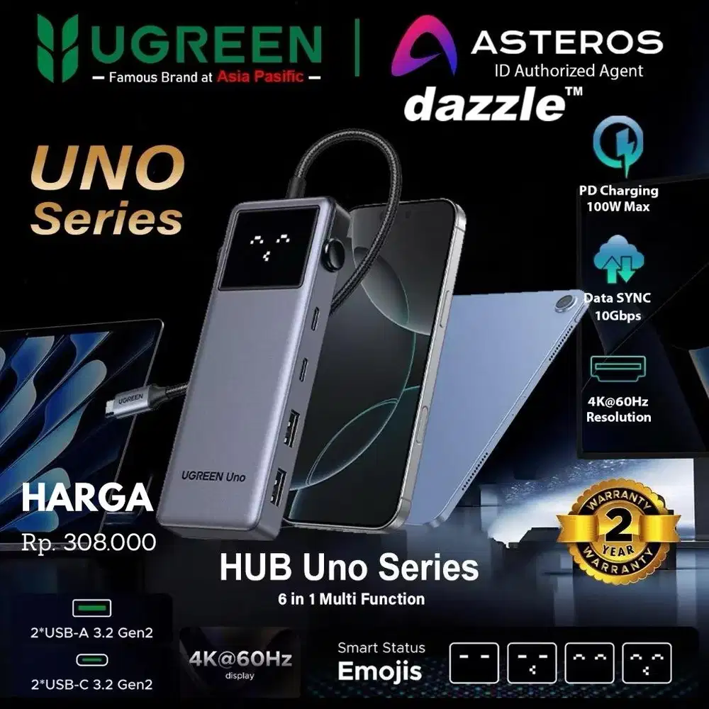 Ugreen USB HUB Uno 6 in 1