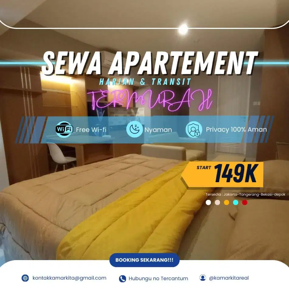 Sewa Apartemen Jakarta Pusat GREEN PRAMUKA Harian/Transit Termurah