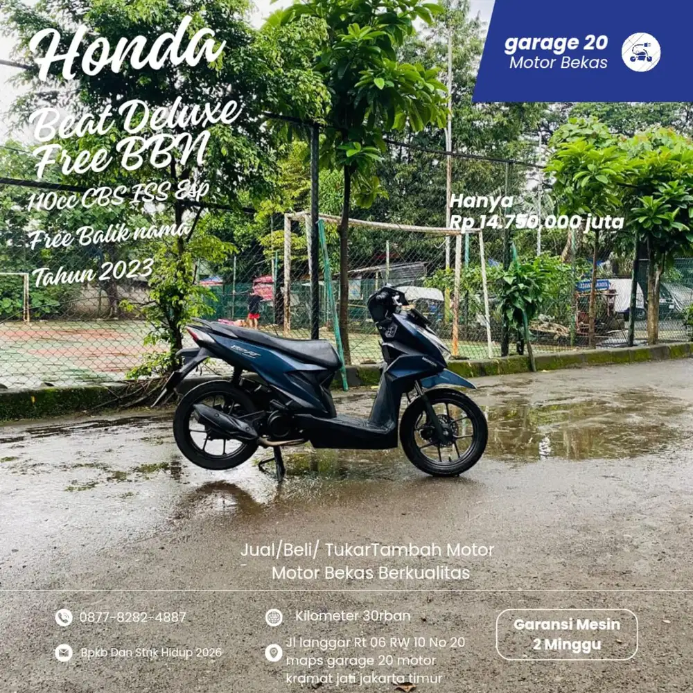 Honda Beat Deluxe 110cc CBS ISS Free balik nama Tahun 2023