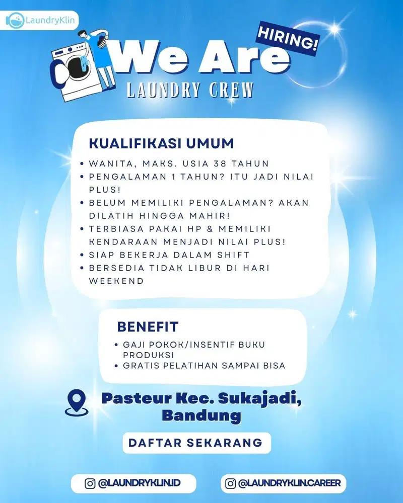 LOKER KARYAWAN LAUNDRYKLIN CEMARA