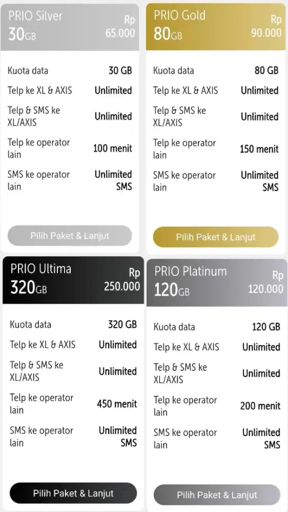 PROMO PAKET KARTU KUOTA  XL