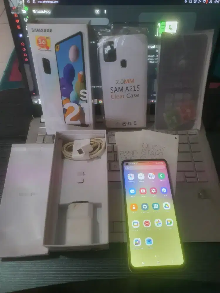Samsung A21s Putih Exs Resmi 3+4/32 GB Lengkap Ada Minus