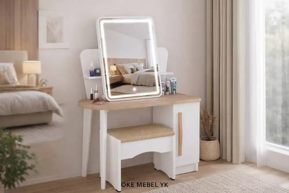 Meja Rias Minimalis LED Modern – Elegan & Fungsional