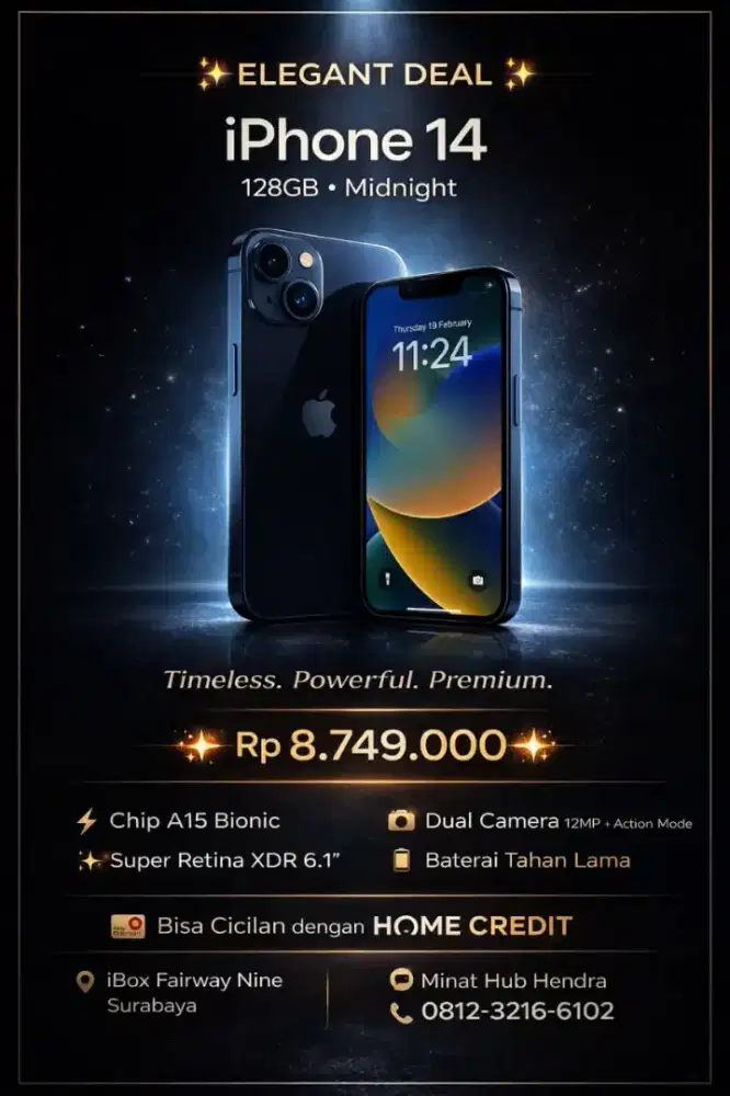 iPhone 14 basic 128 Lokasi Surabaya Barat