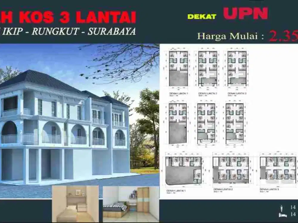Rumah Kos di Perum IKIP dekat UPN Surabaya