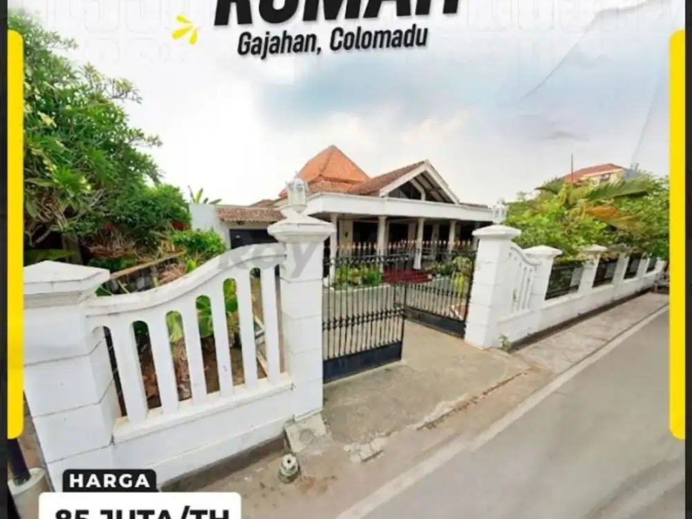 Disewakan Rumah Megah Halaman Luas 900 m² di Gajahan Colomadu