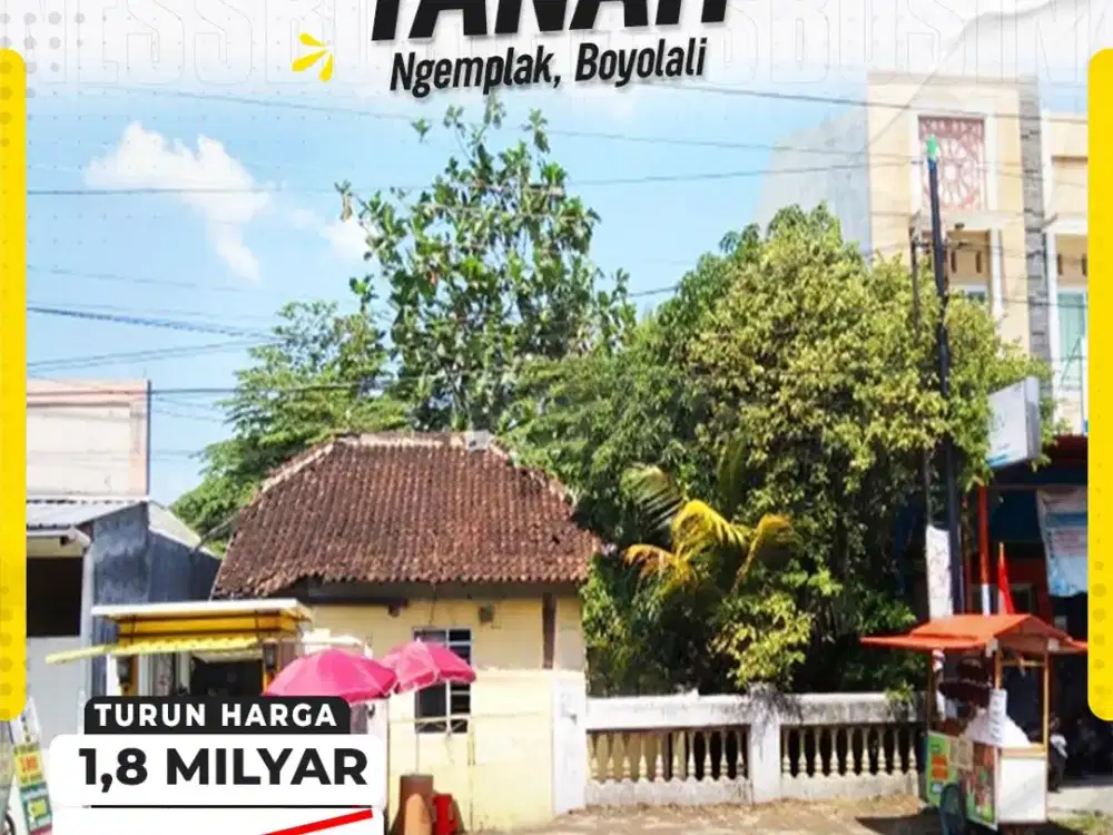 Tanah Strategis 235meter Siap Bangun Tepi JL Utama Dekat bandara Solo, Ngemplak BYL