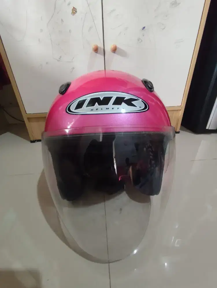 Helm ink half face Pink