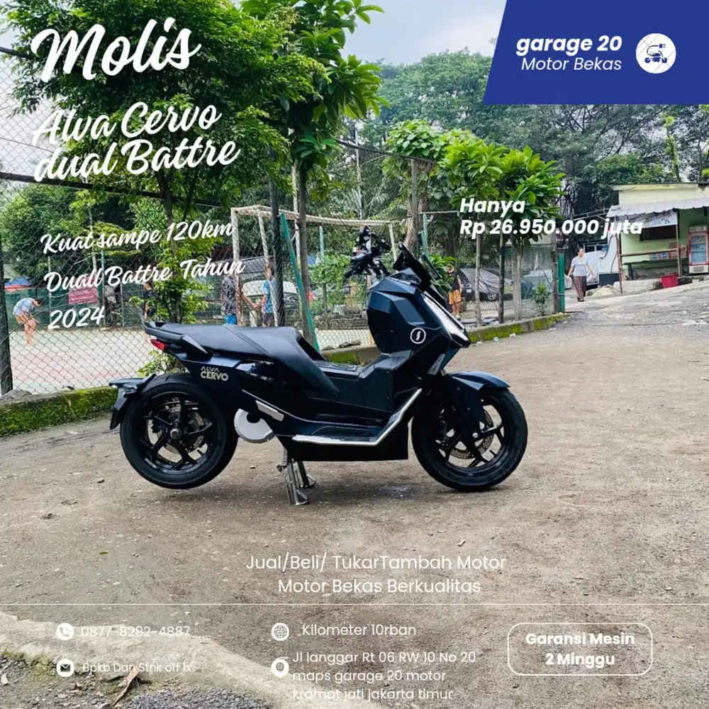 Molis Alva Cervo Dual Battre Kuat 120 km Tahun 2024