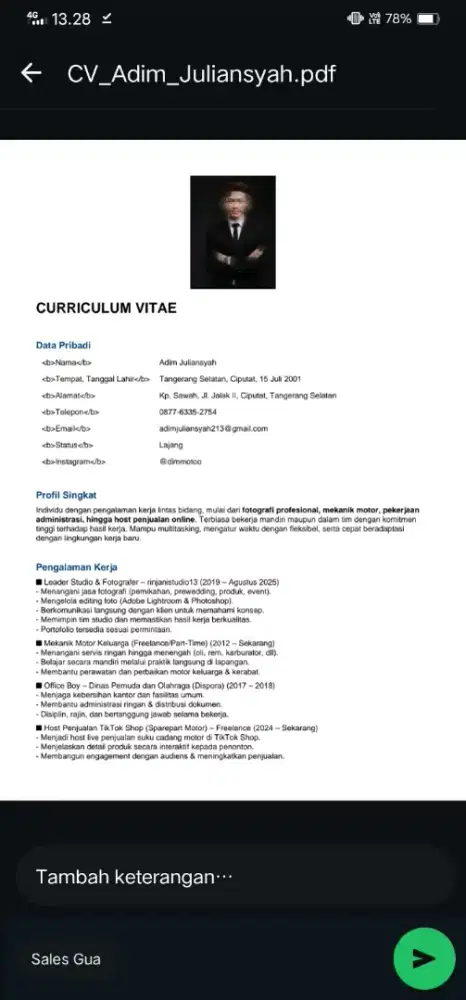 Mencari pekerjaan buat tenaga yg sedang dibutuhkan