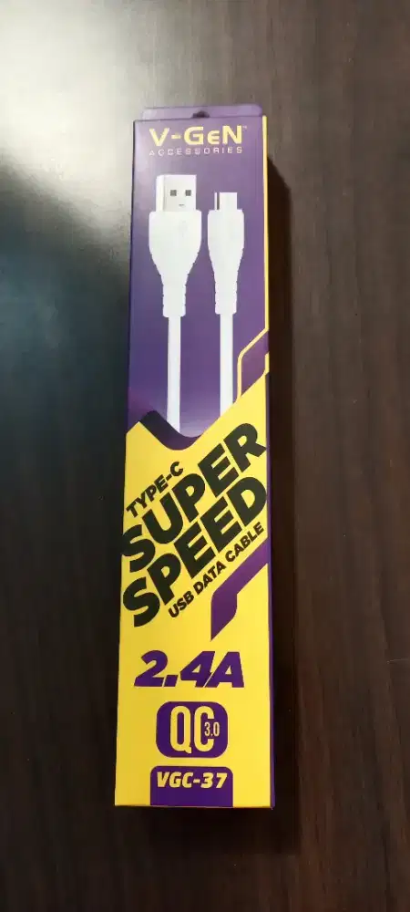 Kabel Data Type C V-GeN VGC-37 Fast Charging QC 3.0 2.4A 2 Meter