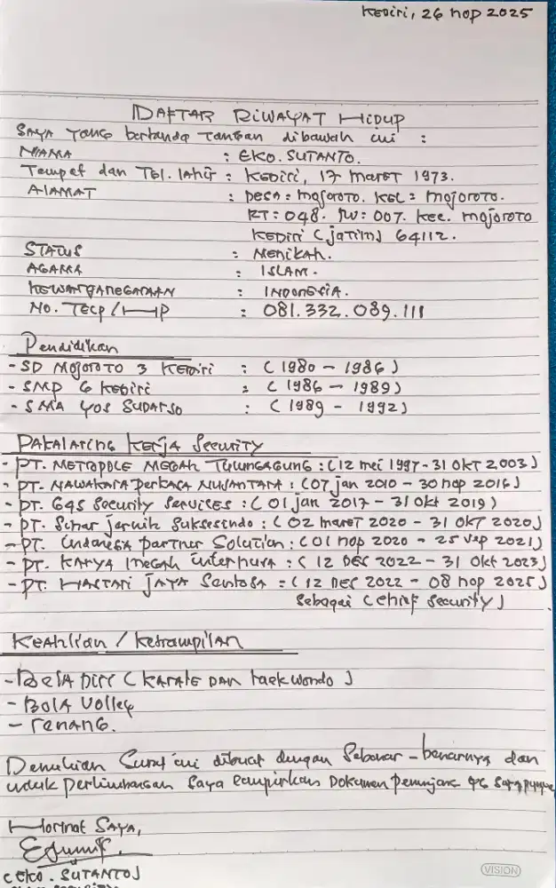 Mencari Loker Chief security atau Leader security