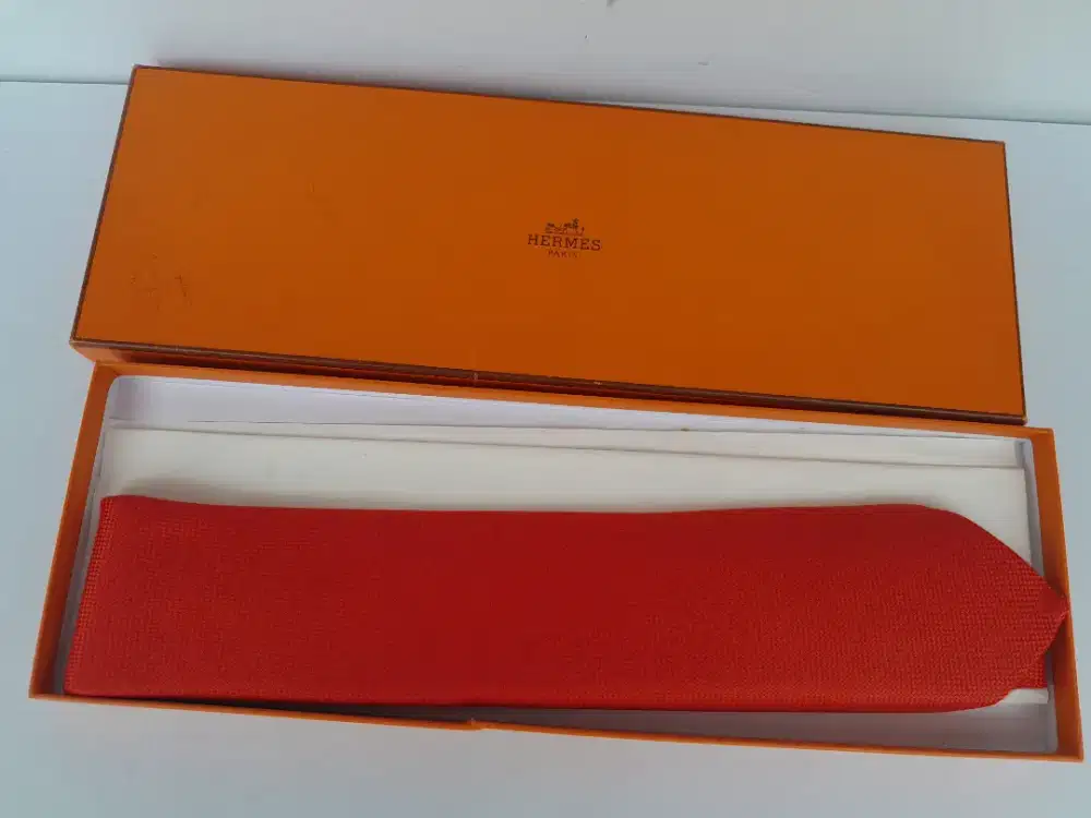 Dasi Hermes Red Made in France Mens Original