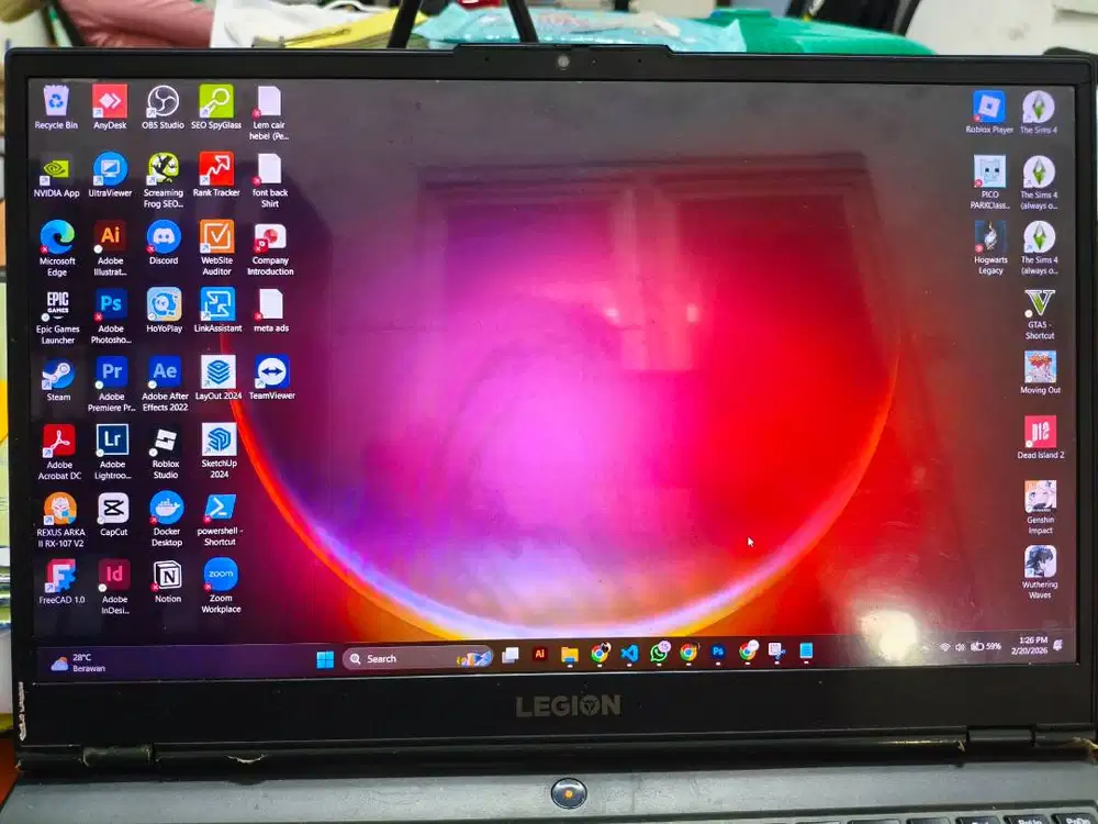 Lenovo Legion Ryzen 5 GTX 1650 Ti | RAM 16GB | Gaming & Desain Lancar