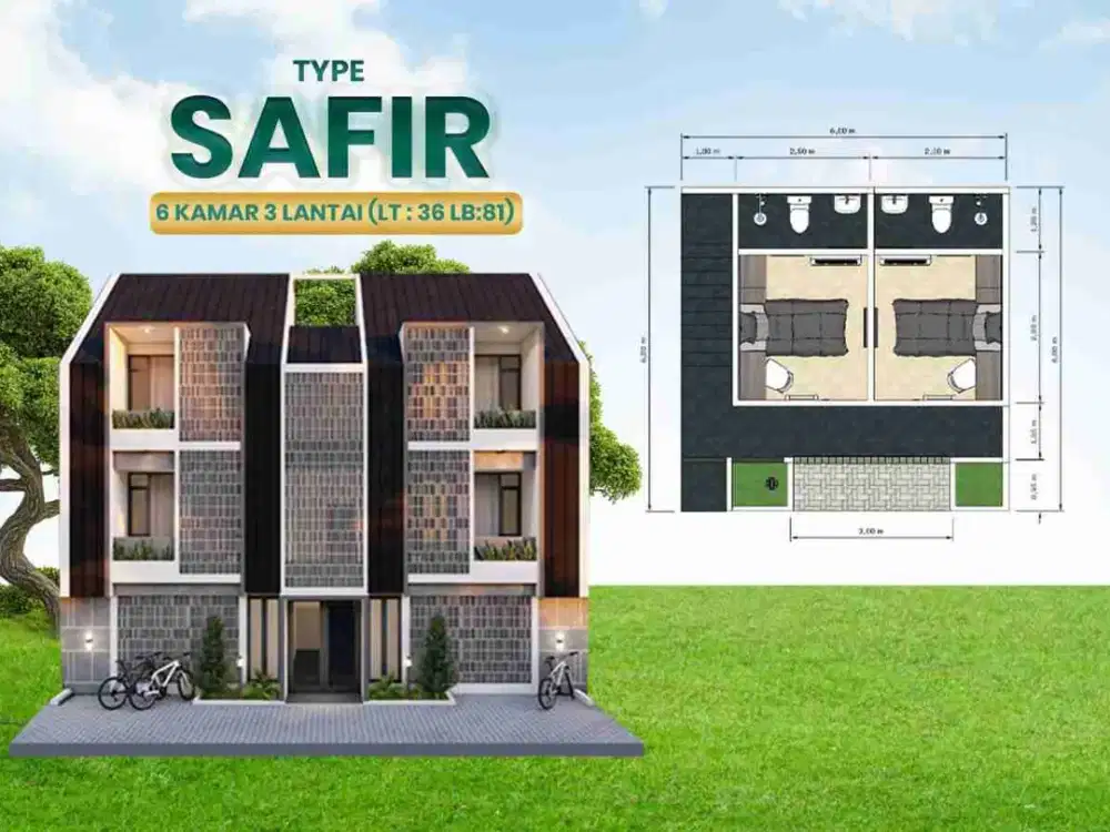 Jual Kosan Baru (2 Menit) Ke Kampus IPB Dramaga Bogor (GSH-CS) 6 KT + 6 KM Rukos